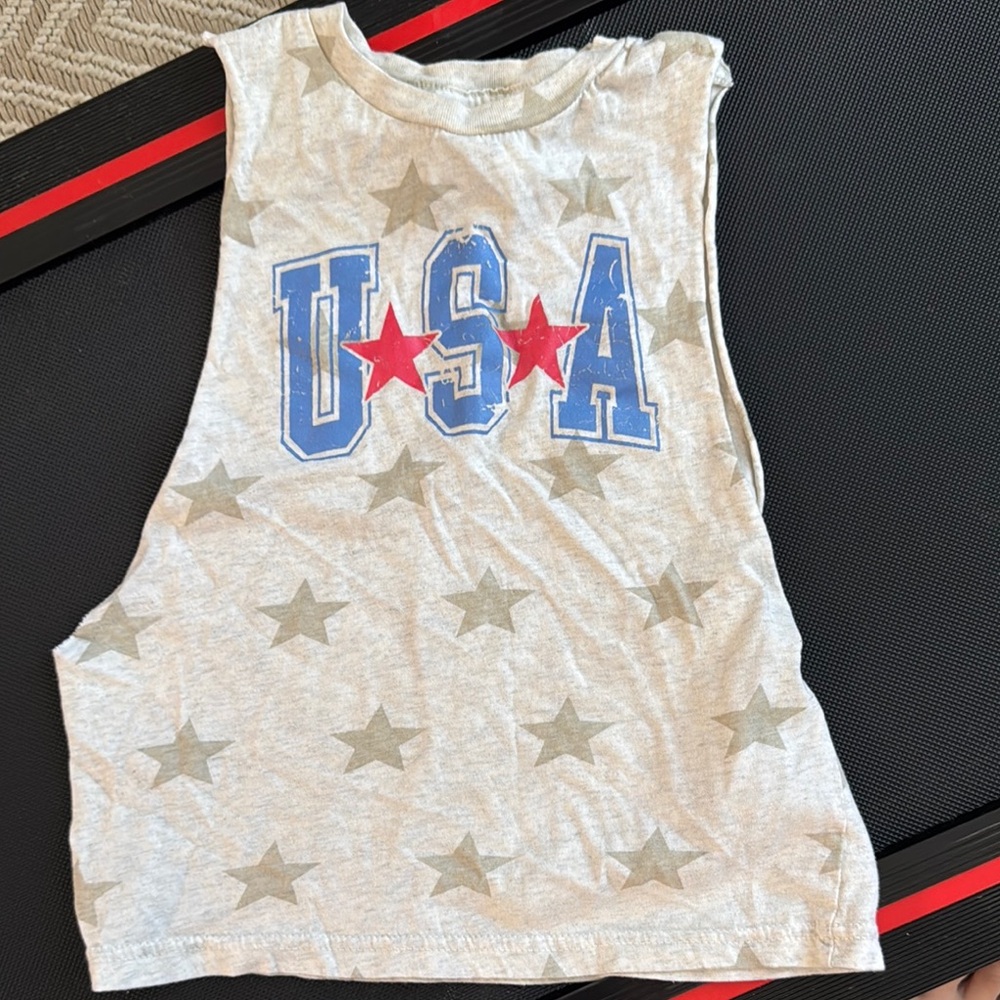 Gray USA Star Tank Top
